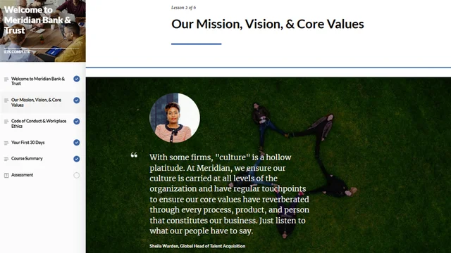 Meridian Bank & Trust - Sample Course